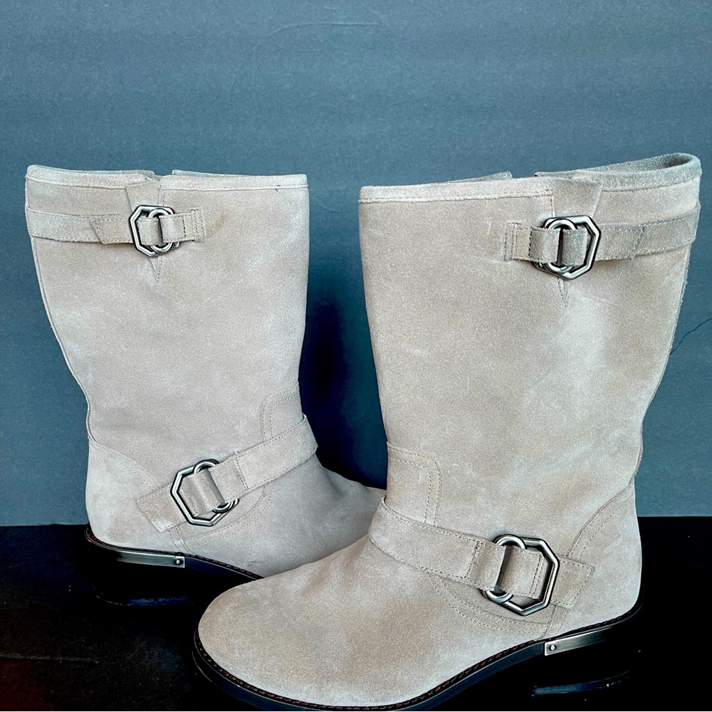 Vince Camuto Whyla Suede Mid-Calf Boots Tan 8 1/2